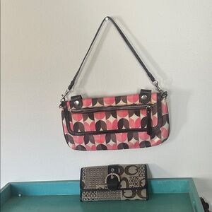 Skip Hop Pink & Brown Geometric Shoulder Bag
